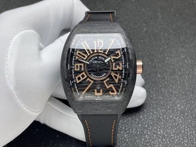 AB Factory Franck Muller Watch Bands Vanguard V45  Carbon Fiber Case Gold Arabic Replica Watch